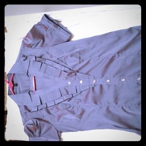 Women's express dress shirt, irredescent blue/purp